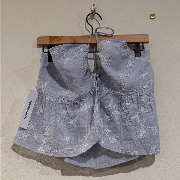 Princess Polly White Embroidered Crop Top - Picture 2 of 6